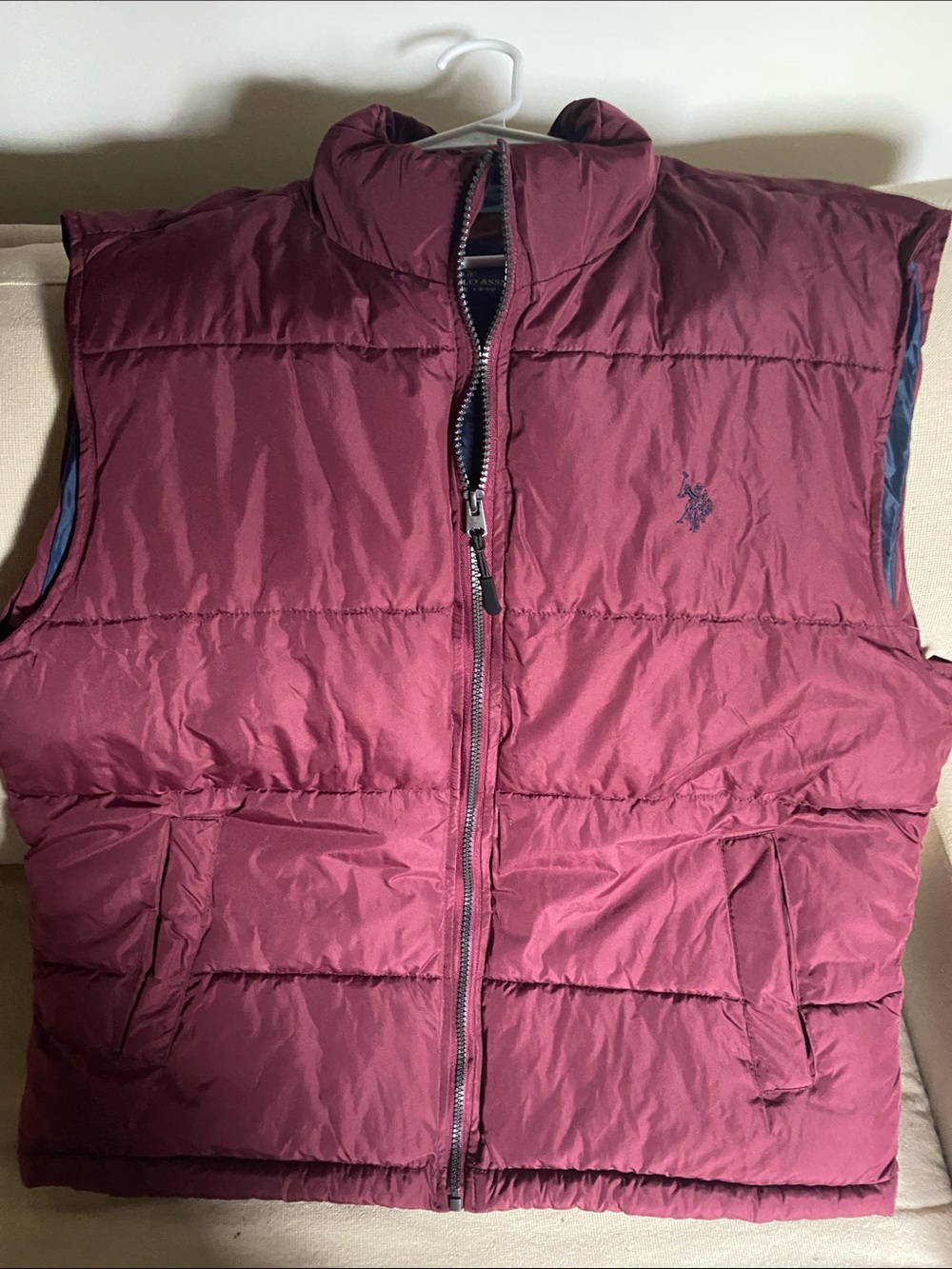 U.S. Polo Assn. Men's Burgundy Quilted Puffer Vest